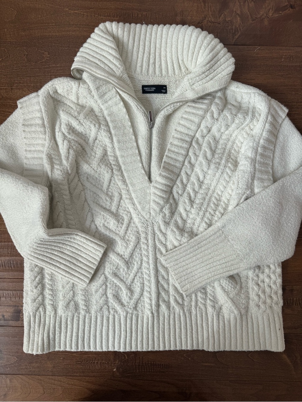 Simply Vera Wang Cable Knit Layered Sweater